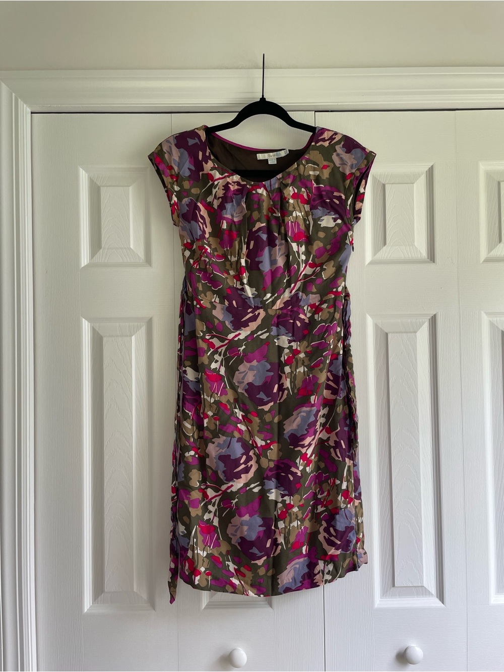 Boden Dress in Purple and Olive Floral